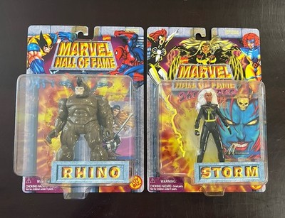 ToyBiz 1996 Marvel Hall of Fame Rhino & Storm Action Figure Sealed Lot Of 2