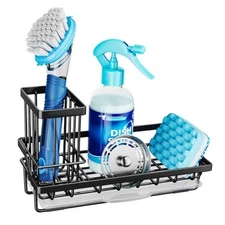  Sponge Holder for Kitchen Sink - Kitchen Sink Caddy Organizer with Black