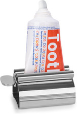Toothpaste Tube Squeezer Dispenser Stainless Steel Roller Tool Silver