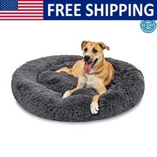 Dog Bed Self-Warming Plush Fur Pet Bed w/Water-Resistant Lining Machine Washable