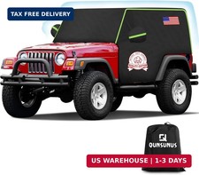 QUNSUNUS Cab Cover for Jeep YJ TJ 2 Door, Half Car Cover with Cotton Liner, A...