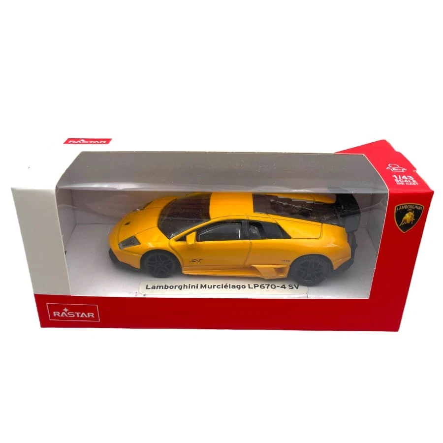 Modellino Auto Rastar 1/43 Lamborghini Murcielago LP670-4 SV Yellow - Immagine 2 di 2