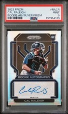 2022 Cal Raleigh Mariners PSA 9 Panini Silver Prizm Rookie Autograph #RA-CR