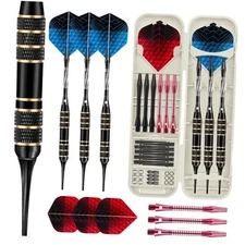 Darts Plastic Tip Set, 3 Pack Soft tip Darts Set 16g Soft Needle | Red/Black