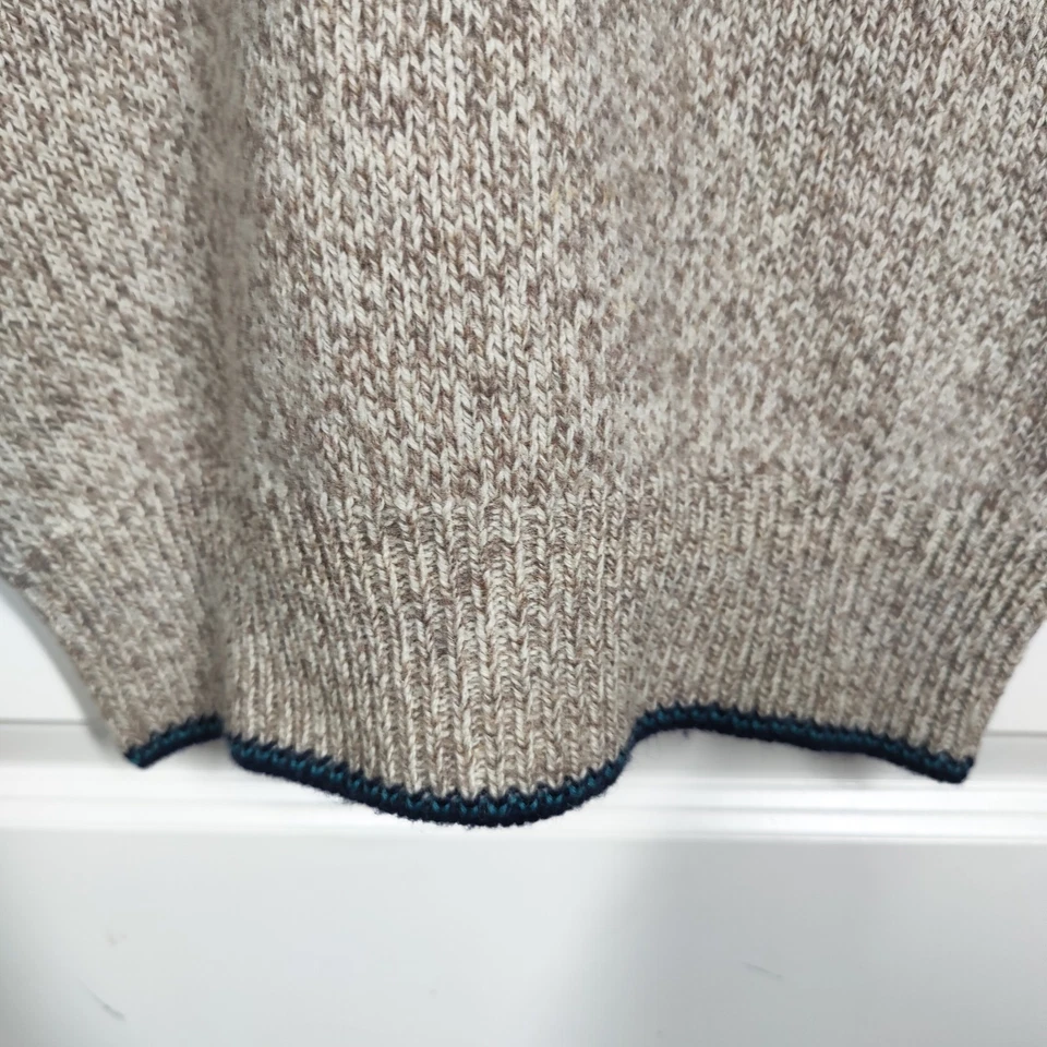 Woolrich Feminino M Henley Suéter Botão M Cottage Rústico Outono Terra Faixa de Lã - Imagem 3 de 4