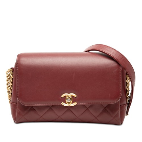 Sac bandoulière CHANEL Matelasse peau d'agneau bordeaux femme L23 cm H16 cm P9,5 cm épaule - Photo 1/8