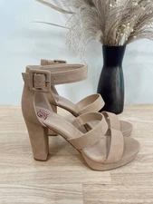 Beige Strap Heels