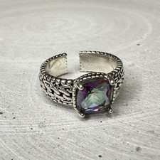 925 Sterling Silber Ring – Größe 56 –  Mehrfarbig Geschenkidee Damen Bunt Zirkon