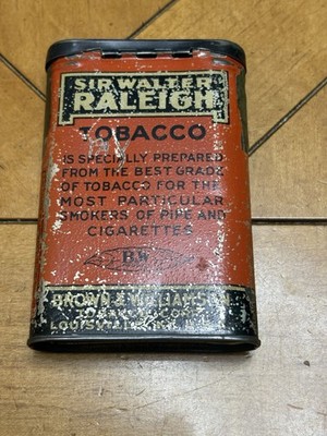 sir walter raleigh tobacco can Vintage Sir Walter Raleigh Smoking Tobacco Tin Can Brown & Williamson