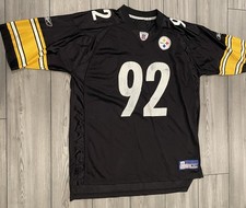 Vintage Pittsburgh Steelers Jersey Mens Size XL Reebok Jason Gildon #92 Black