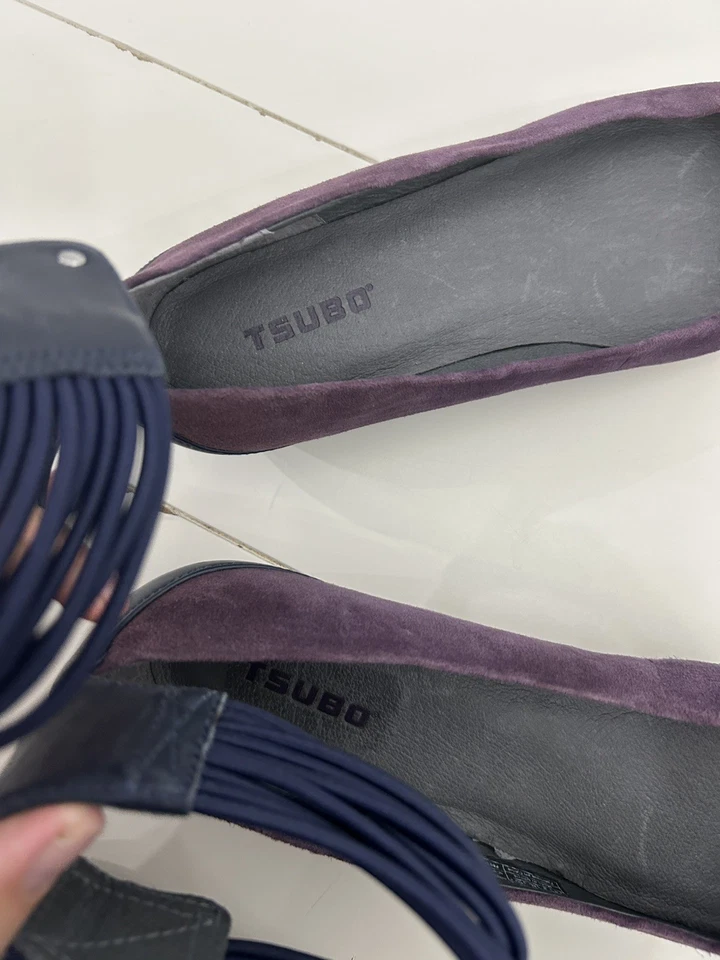 Zapatos planos de cuero Mary Jane púrpura para mujer TSUBO 7,5 Foto 3 de 4