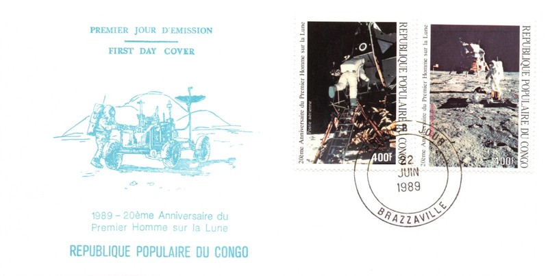 APOLLO 11 20th ANNIVERSARY REPUBLIC OF CONGO FIRST DAY OF ISSUE - SC#C398/9