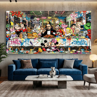 Das Abendmahl, Leonardo da Vinci POP ART kunst, Acrylglas, Leinwand Wandbild