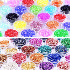 48 Box Crushed Glass Craft Glitter Fine for Resin Art, Small Broken Glass Pieces