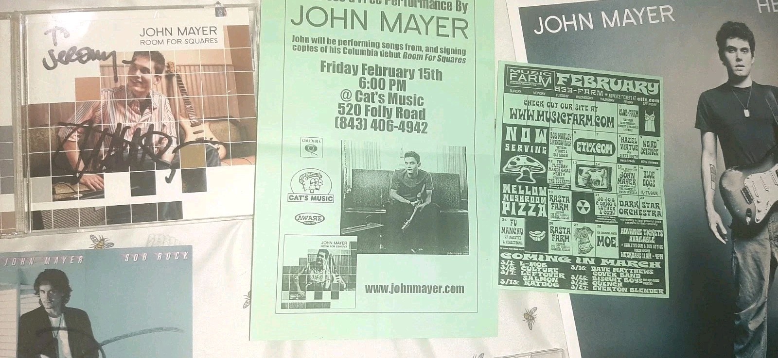 John Mayer LOT Autographed CDs HAND Signed Room 4 Squares Poster Stix FS A Lot +