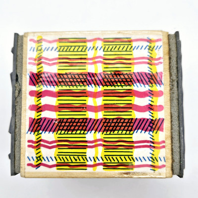 PLAID TEXTURE CUBE Stampendous Rubber Stamp TC02 Fabric Background Outdoors 