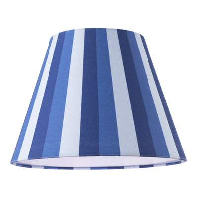 Mehrfarbig gestreifter Leinen Coolie Lampenschirm mit Baumwollinnenseite von Happy Ho...