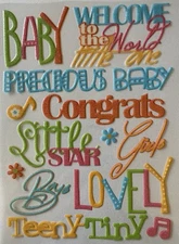 WELCOME TO THE WORLD Puffy Dimensional Stickers(14pc)Baby…Newborn…Girl…Boy…Tiny…