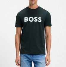 Image of Genuine HUGO BOSS Cotton jersey T-shirt Dark Blue size L