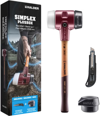 HALDER SIMPLEX Plusbox Standfuß Ø 80 mm Superplastik / Gummi + Cuttermesser NEU