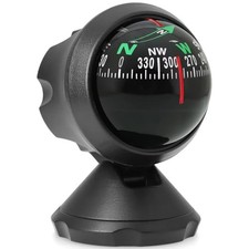 Car Compass Dashboard Mounted Automotive ABS Ball Compass Angle Adjustable