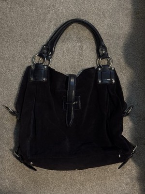 Vintage DSquared2 Black Suede Shoulder Hobo Bag with Leather Handles