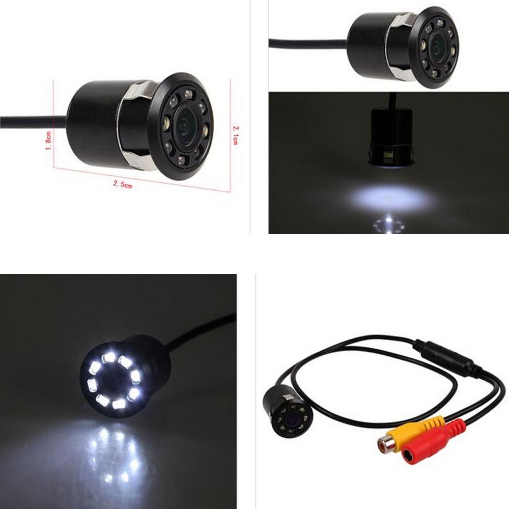 Polarlander Backup Camera With 8 Infrared Leds, Ultra-Compact, Ip68 Waterproof,_