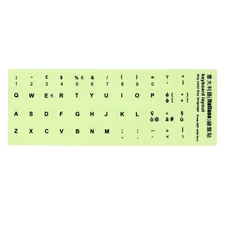 Italian Keyboard Stickers Glow in the Dark, Keyboard Cover, Black