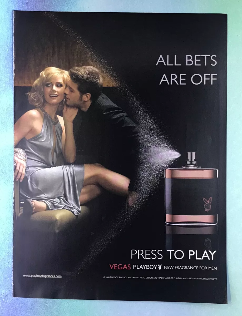 Vintage 1990s PLAYBOY magazine Ad VEGAS Playboy Fragrance fo Men