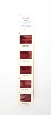 Vintage Set #3 Official U.S. Navy Photographs Pearl Harbor Attack, 5 Slides