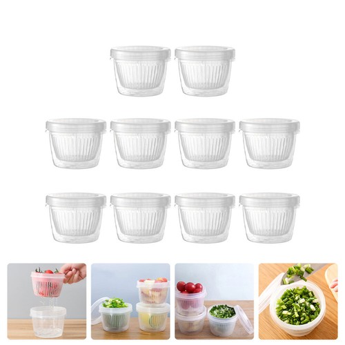 10 Pcs Stapelbar Kühlschrank Keeper Mesh Sieb Container Filter 2024 Lebensmittel Box