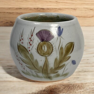 Buchan Stoneware ''Thistle'' Open Sugar Bowl, Vase, Planter, Trinket Made Scotland