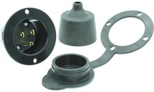 Journeyman-Pro 5278 15 Amp 125 Volt, NEMA 5-15P Flanged Inlet Receptacle Black