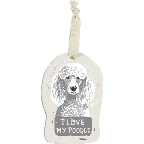 I Love My Poodle Dog Adoption Christmas Ornament Personalize - Picture 2 of 3