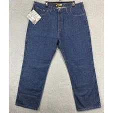 MCR Safety Jeans Mens 40X30 Blue FR Gear Relaxed Fit Enzyme Washed Straight NEW