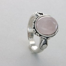 Oval ROSE QUARTZ Ring - Multiple Sizes - 925 STERLING SILVER 15e