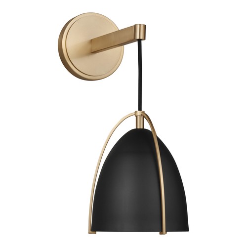 Norman 1-Light Bathroom Vanity Light Sconce in Satin Brass