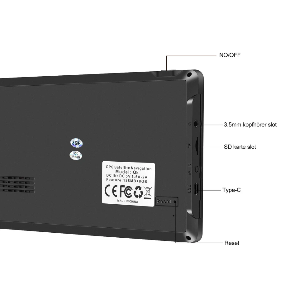 ESSGOO 7'' Zoll Navigationsgerät für LKW PKW GPS Auto Navi Navigation 8GB 128MB - Bild 2 von 4