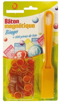 100 Pions De Loto Magnétiques Rouges - 17 Mm, Translucides - Accessoire Jeu Bingo + 1 Carte Gratuite