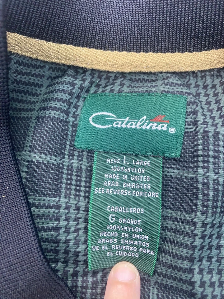 Chaqueta de Colección Catalina Para Hombres Grande Verde Pata de Gallo Pullover Golf Rompevientos Foto 3 de 4
