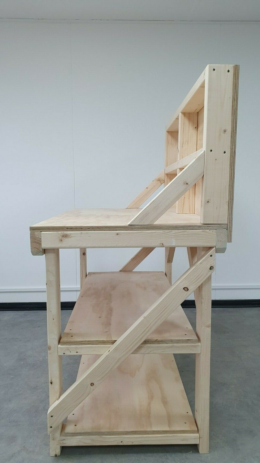 Wooden Workbench Superior Strength 18mm Plywood Top 4ft Industrial Heavy-Duty Table Material ...