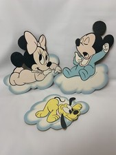 Vintage Disney Babies Pressed Cardboard Wall Decorations Set Lot of 3