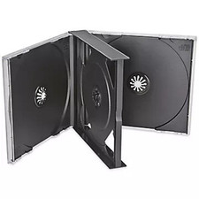 Multi CD Jewel Case - New - Holds 4 CDs - Black Tray - PS New Replacement Case