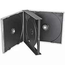 Multi CD Jewel Case - New - Holds 4 CDs - Black Tray - PS New Replacement Case