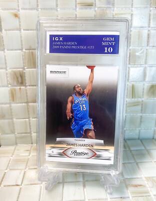 Graded James Harden Panini Prestige Rookie NBA Basketball Card IGX Gem Mint 10