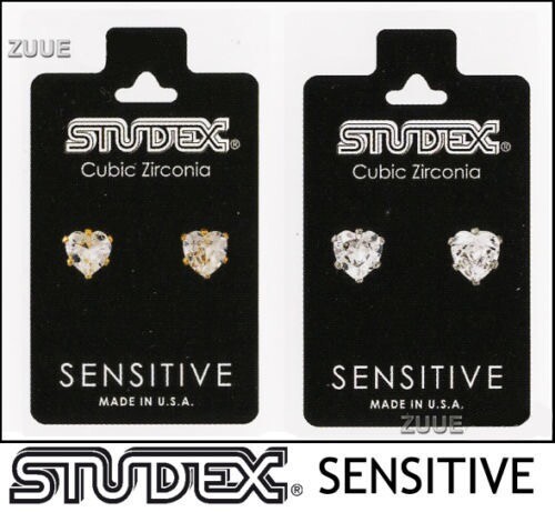 STUDEX Sensitive Stud Earrings 6mm Cubic-Zirconia in a Tiffany Setting