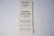 1932 Cooks Ocean Sailing List Wagons Lits Canada USA