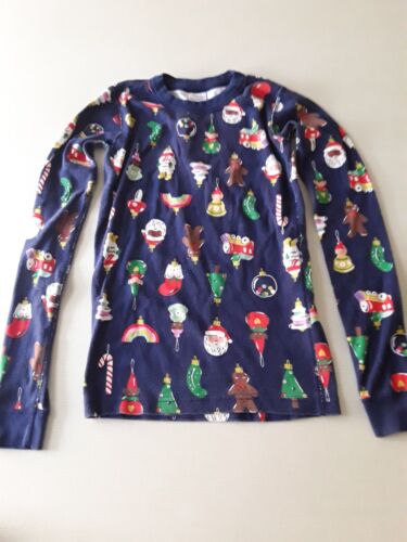 Pijama Hanna Andersson Niños 14 160 Adornos de Navidad Azul Algodón Orgánico 2 Piezas - Imagen 2 de 7