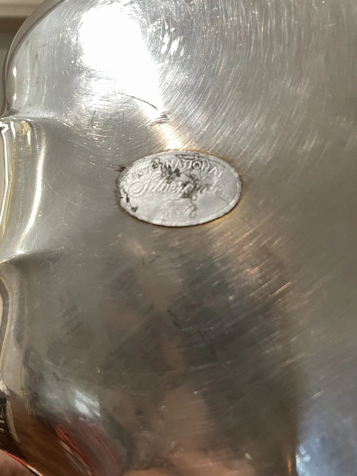 De colección, Chippendale International Silver Company, placa de plata, cuenco 10" Foto 3 de 4