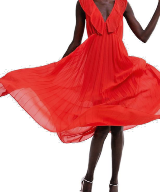 Pleated Dress Zara Red Dress Maxi Zara Red Pleated Ruffle Maxi Dress